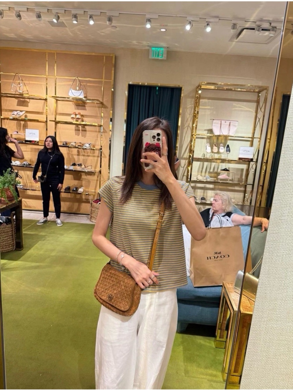 Tory Burch Thea Woven Suede Flap Crossbody in Chicroy Brown NWT - Picture 7 of 7